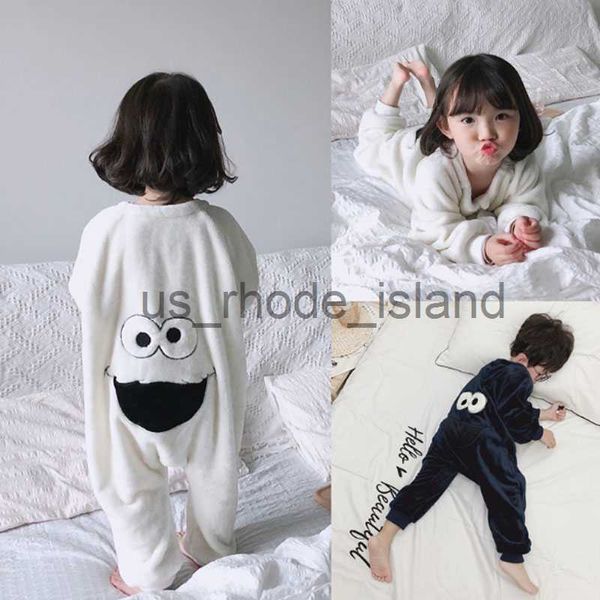 Pijamas Onesie Niños Bebés Niños Niñas Pijamas Niños Invierno Manga larga Franela Animal Ropa de dormir Dibujos animados Ojos grandes Saco de dormir 80-130 cm x0901