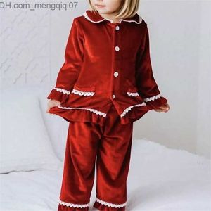 Pyjama Pyjama Rode Kerst Baby Jongen Meisje Warme Familie Pyjama Sets Gouden Fluwelen Kids Match Pyjama Kinderen Kleding Kleding Peuter Pjs 220922 Z230724