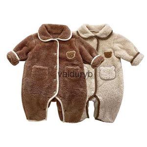 Pyjama's Pluche Beer Baby Nachtkleding Cartoon Koraalfleece Romper Kinderpyjama's Jumpsuits Babyslaapkleding Baby-eendelig Loungewearvaiduryb