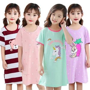 Pyjama's prinsesjurk modieuze zomer katoen meisje nachtjurk nachtjurk kinderjurk kinderen pyjamasl2405