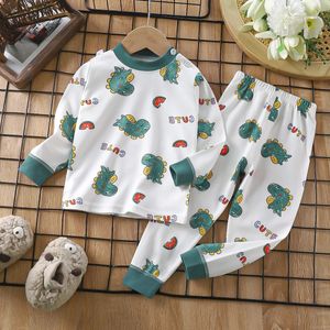 Pyjamas Carton imprimé Baby Baby Long manches à manches longues 2pcset Costume pour tout-petit Coton Comfort Children Underwear Tops Pant 231127