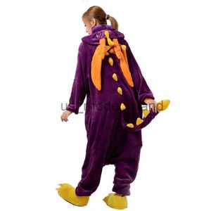 Pyjamas Purple Dragon Kigurumi Pyjamas Onesies Animal One-Pièce Pijama Cartoon Combinaison Adulte Cosplay Vêtements de Nuit Anime Cosplay Costume x0901