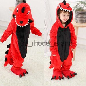 Pyjamas Dinosaure Rouge Onesie Enfants Kigurumi Pyjama Bébé Filles Animal Salopette Combinaison Dessin Animé Cosplay Costume Vêtements De Nuit Garçon Pyjama Pijama x0901