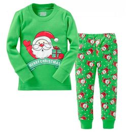 Pyjama Saileroad Children Christmas Santa Claus With Hello Pyjama Set Kids Boys Nightwear Cotton Lange Mouw Sleepwear Pak 220922