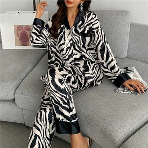 Ensemble de pyjamas pour femmes luxueux doux Satin pyjamas femme à manches longues pantalon vêtements de maison vêtements de nuit femmes ensembles femme 240108