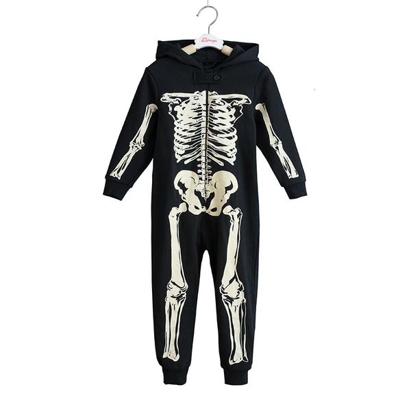 Pyjamas Squelette Automne Hiver Adolescents Salopette Combinaison Enfants À Capuchon Vêtements De Nuit Enfants Onesie Dormeurs Pyjamas Halloween Costume 231031