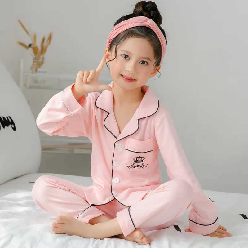 Pajamas Spin Autumn Nupple Abiti per bambini Set da pigiama Boy Kids Homewear Homewear Notwear Childrens Abbigliamento per interni Set di pigiami D240516