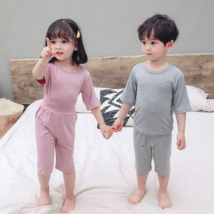 Pyjama Lente Zomer Baby Meisjes Kleding Sets Jongen Pyjama Kinderen Homewear Modale Nachtkleding Kinderen Indoor Kleding Pijamas Pak 230728