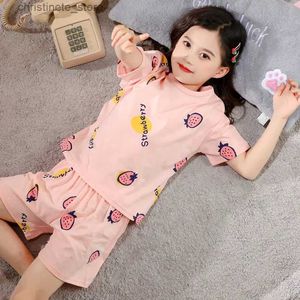 Pyjama Zomer Kinderpyjama Pyjama met korte mouwen Kinder T-shirt + korte broek 2 stuks Cartoon pyjama voor meisjes Jongens Baby Nachtkleding Nachtkleding