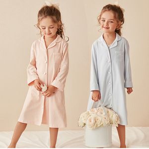 Pyjamas zomermeisjes shirt jurk prinses turn collar slaapshirts nachthoofds jochie s nachtdress lounge slaapkleding kinderkleding 220922