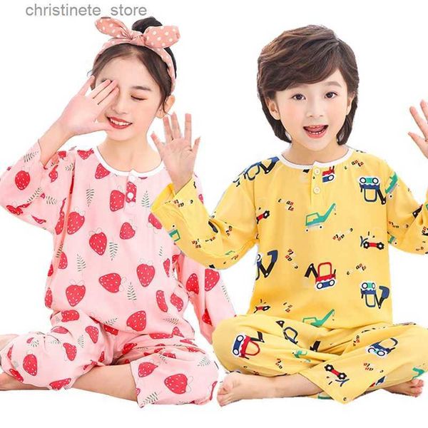 Pijamas Pijamas para niñas adolescentes Nuevo verano Media manga Ropa para niños Ropa de dormir para niños Conjuntos de pijamas de algodón para niños 8 9 10 12 14 años R231214