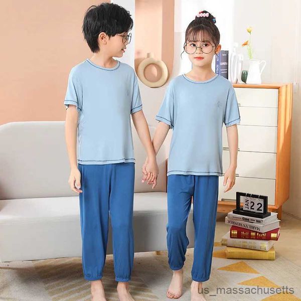 Pyjamas Pyjamas pour adolescentes nouvel été à manches courtes vêtements pour enfants vêtements de nuit pour garçons pyjamas modaux ensembles pour enfants 8 9 10 12 16 ans