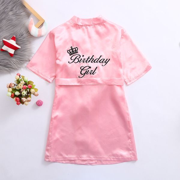 Pijamas Niño Bebé Niño Sólido Seda Satén Kimono Batas Albornoz Cumpleaños Niñas Ropa de dormir Vestido de niña Camisón Fiesta de cumpleaños Ropa 230605