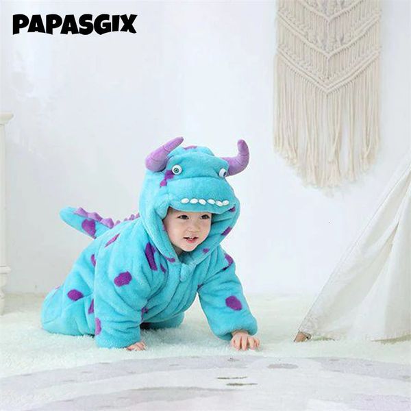 Pyjamas Enfant Bébé Pyjamas Monstre Net Rouge Automne et Hiver Vêtements De Bébé Mignon Bébé Animal Onesie Dinosaure Combinaison Pyjamas 231120