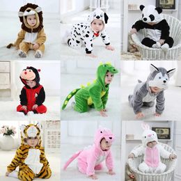 Pyjama Umorden Baby Peuter Konijn Hond Leeuw Tijger Dinosaurus Kostuums Baby Jongens Meisjes Kigurumi Cartoon Dier Romper Halloween Purim 231122