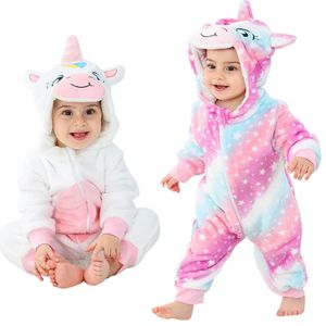 Pyjamas licorne Kigurumi bébé pyjamas à capuche combinaisons pour bébés nés licorne Onesies Babi fille vêtements d'hiver Costume 231120