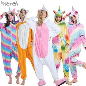 Pyjama Eenhoorn Kigurumi Pyjama Onesie Volwassen Vrouwen Dierenpyjama Set Flanel Nachtkleding Winter Overalls Jumpsuit Unicornio Cosplay RopaL231109