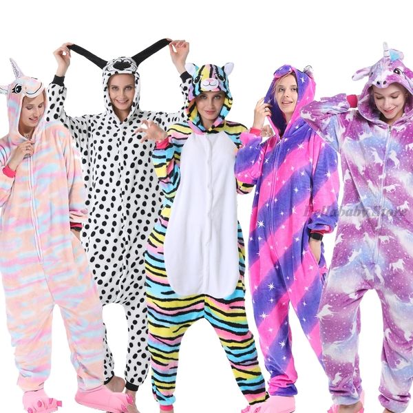 Pyjama Licorne Pyjama Kigurumi Adulte Anime Onesie Zebra Dalmatien Chien Costume Rose Violet Stripe Enfants Pyjamas pour Garçons Filles Vêtements De Nuit 230210