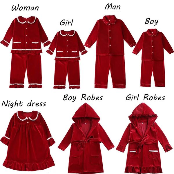 Pijamas al por mayor 2023, pijamas para bebés, niños y niñas, pijamas para hermanos, pijamas a juego para niños, pijamas de terciopelo rojo navideño 231122