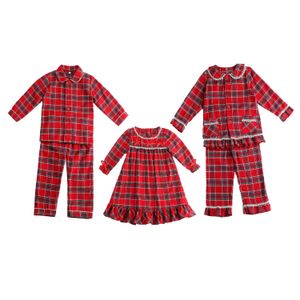 Pyjama Groothandel Babykleding Tartan Flanel Peutersets Bijpassende Familie Kinderen Jongen Meisje Kerstpyjama 230213 Drop Delivery Matern Dhlhi