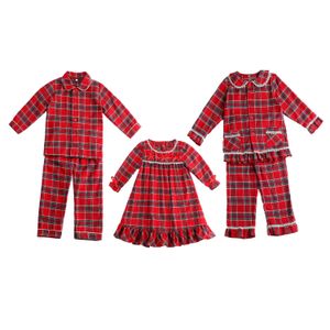 Pyjamas Groothandel Babykleding Tartan Flanel Toddler Sets Matching Family Kids Boy Girl Christmas Pyjama 230213