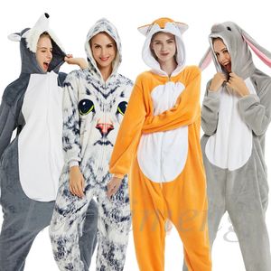 Pyjamas Hiver Adultes Licorne Pyjamas Animal Lion Chat Onesie Flanelle Chaud Vêtements De Nuit Pyjamas pour Femmes Kigurumi Point Nuisette Combinaison 231031