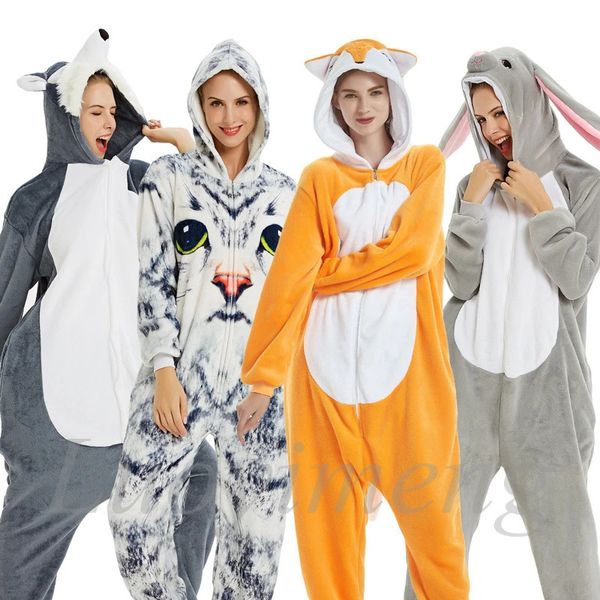 Pijamas Invierno Adultos Unicornio Pijamas Animal León Gato Mono Franela Ropa de dormir cálida Pijamas para mujeres Kigurumi Stitch Nightie Mono 231031