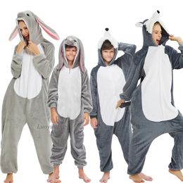 Pyjama Winter Animal Wolf Onesie Kids Kigurumi Pyjama Eenhoorn Nachtkleding voor vrouwen Pyjama Jumpsuit Meisje Jongen Deken Dwarsliggers Overalls 231027