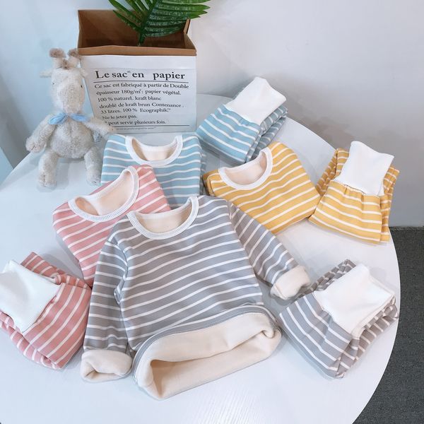 Pyjamas Hiver Bébé Garçons En Peluche Pour Les Filles Vêtements De Nuit De Noël Enfants Sous-Vêtements Thermiques Enfants Tenues Costume 15 Année 221124