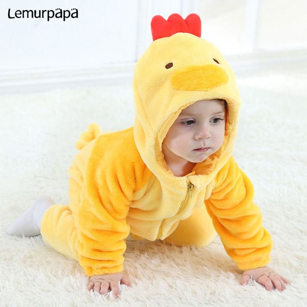 Pyjamas Hiver Vêtements de bébé Barboteuse Animal Cartoon Funny Chick Onesie Toddler Boys Girls Pyjama born Carnival Party Jumpsuit Kigurumis 230614