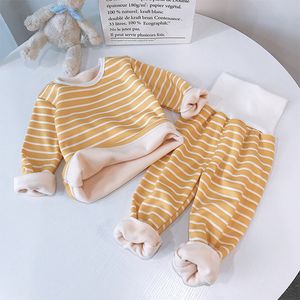 Pyjamas Hiver bébé enfants pyjamas sous-vêtement thermique costume couches de chaleur enfants vêtements ensemble taille haute automne infantile fille garçon Homewear 230310