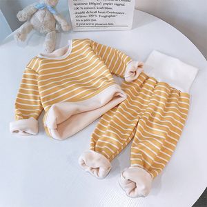 Pyjama's winter babykinderen thermisch ondergoed pak lagen warmte kinderen kleren set hoge taille herfst baby babyjongen huiskleding 220922