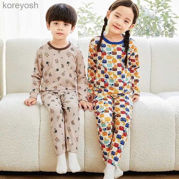 Pijamas Pijamas de invierno para niños, pijamas de Navidad, ropa interior térmica para niños, pijamas de dibujos animados para niñas, niños, ropa de dormir para bebés, ropa de dormir L231109