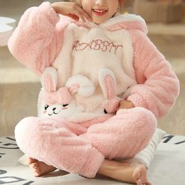 Pyjama's Winter kinderpyjama's Kinderpyjama's van pluche, dikkere pyjamaset Nachtkleding Nachtkleding Jongens Meisjes Pyjama's Pijamas met capuchon voor 4 6 8 12 jaar 231117