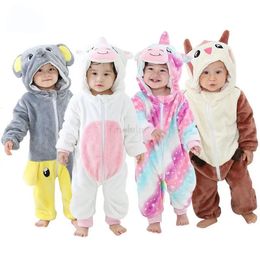 Pyjama's Winterkleding voor baby's Babypyjama's Jumpsuits met capuchon voor meisjes Babyjongens Pijamas Eenhoorn Meisjes Kigurumi Nachtkleding 231120