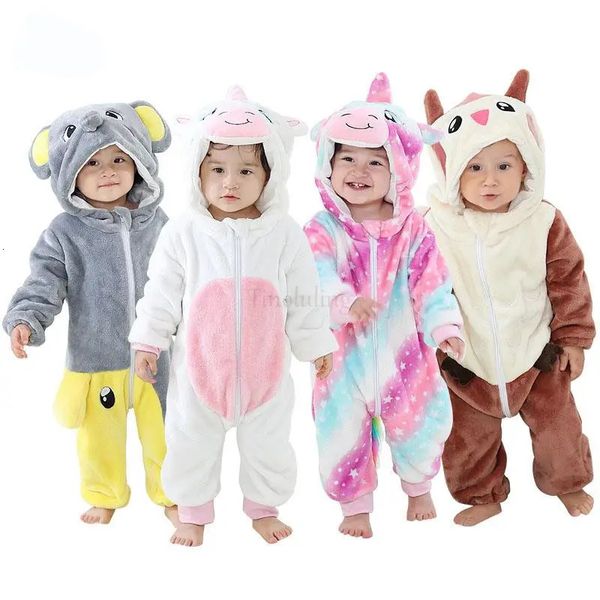 Pyjamas Vêtements d'hiver pour bébés Pyjamas pour bébés Combinaisons à capuche pour filles Bébés garçons Pijamas Licorne Filles Kigurumi Vêtements de nuit 231120