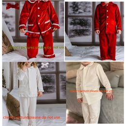 Pijamas inverno pj crianças pijamas de natal família pijamas conjunto para mulheres menina bebê menino masculino pijamas vermelho branco veludo lounge wear 231129