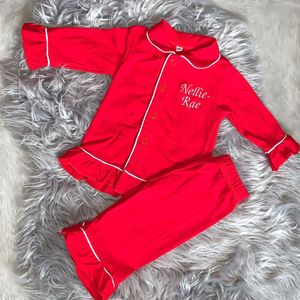 Pyjamas Jaar kinderen Kleding Outfit Kerstmis Rode Pyjama Kmas Match Button Up Kid Boy Girls Pajama Sets 230310