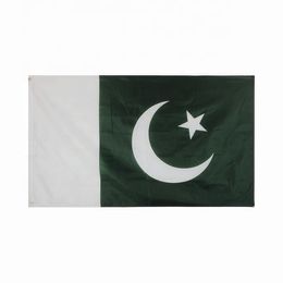 Pakistan Drapeau 150x90cm 3x5ft impression 60D Polyester club Équipe sportive Intérieur Extérieur Avec 2 Œillets en laiton, Livraison gratuite