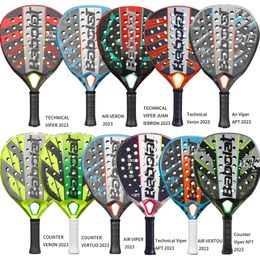 Pala Padel Paddle Tennis Racket Soft Face Carbon Fiber Eva Sports Racquet Outdoor Equipment 240509