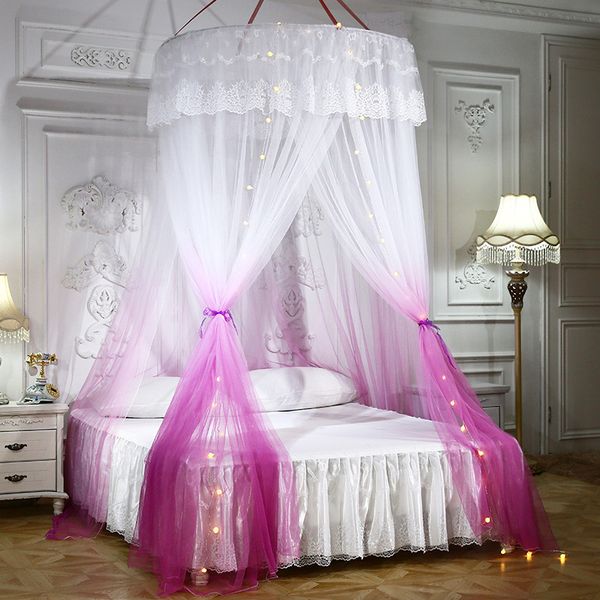 Style Palace Mosquito Mosquito Net Creative Gradient Couring Color Mosquito Net Summer Universal Floor-Sanding Mosquito Net