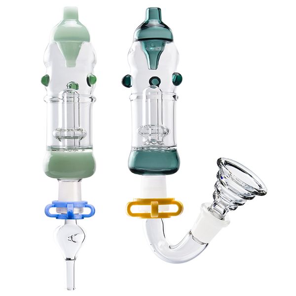 Paladin886 CSYC NC043 Bangs d'eau en verre Dab Rig Pipes pour fumer OD 32mm Cage à oiseaux colorée Perc Bubbler Bong 14mm Quartz Céramique Clou Verre Bol Banger Adaptateur Clip