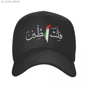 Palestina Arabische Kalligrafie Naam Met Palestijnse Vlag Kaart Baseball Cap Hip Hop Mannen Vrouwen Verstelbare Vader Hoed Zomer Hoeden L230523