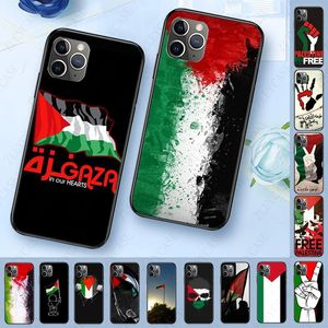 Funda para teléfono con pasaporte y mapa de la bandera de Palestina para Iphone 15 Plus 14 Pro Max 13 12 11 XS MAX XR X 8 7 6 Iphone15 Fashion Soft TPU Black Funda para teléfono móvil