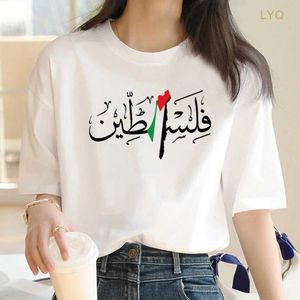 Palestina Kaart Brief Gedrukt vrouwen T-shirt Zomer Mode Korte Mouw Top Tees Casual O-hals Harajuku Vrouwelijke T-shirts