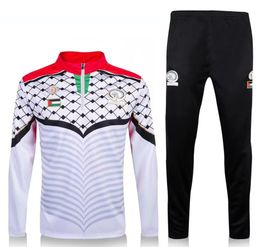 Conjunto de chándal de fútbol palestino CD Palestino blanco negro Ropa deportiva de manga larga Trajes de entrenamiento chaqueta de fútbol chandal futbol survetement