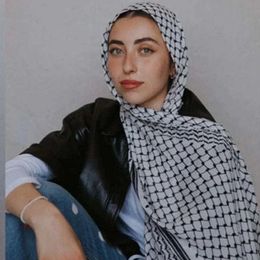 Écharpe en mousseline palestinienne Hatta Kufiya Châles folkloriques enveloppe des femmes grandes écharpe palestine