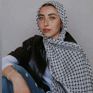 Écharpe en mousseline palestinienne Hatta Kufiya Folk Shawls enveloppe les femmes grandes écharpe palestine Hijabs des femmes musulmanes 240419