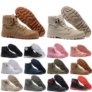 PALLADIUM Diseñador para hombre, mujer, botines para zapatillas de deporte de lona rojas, hombre informal, verde militar, azul cielo, zapatos de entrenador, botines de invierno para mujer