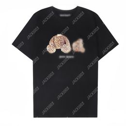 Palm 24ss Summer Letter Afdrukken brak onthoofde Leopard Bear Logo T -shirt vriendje geschenk losse oversized hiphop unisex korte mouwliefhebbers stijl teten engelen 2187 tir